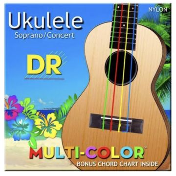 Corde Ukulele soprano/concerto DR multi-color