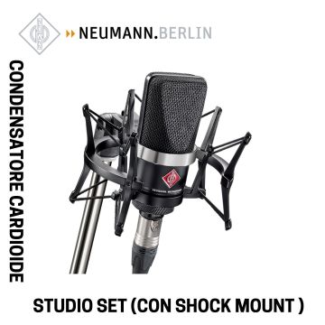 Microfono Neumann TLM102 STUDIO SET MT con sospensione elastica EA4 nero