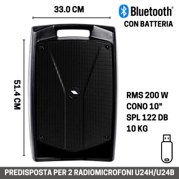 Box bluetooth Proel V10FREE mp3 10" 600w