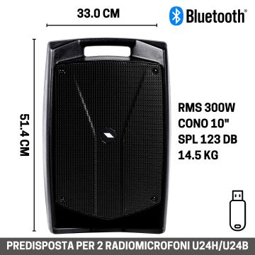 Box amplificato bluetooth Proel V10WAVE mp3 10" 600w