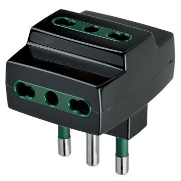 Vimar 00321 Adattatore multipresa S17+3P17/11 black