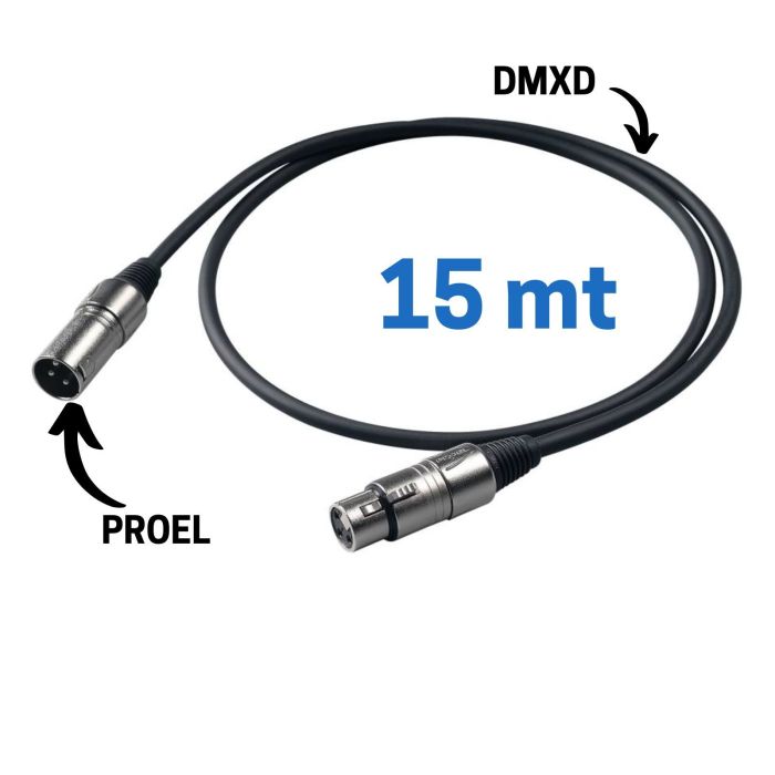 Cavo Proel DMXD+XLR3FVPRO+XLR3MVPRO 15mt