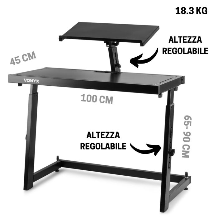 Tavolo DJ Vonyx DB10 mobile Dj stand