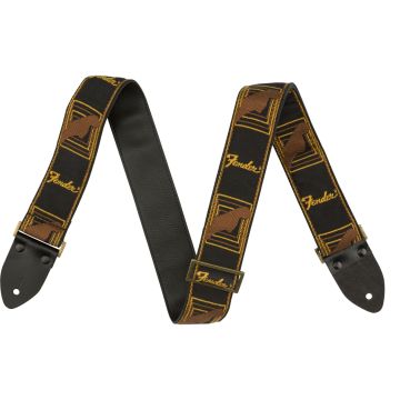 Tracolla chitarra Fender monogramma Legacy Vintage black/yellow/brown 5cm