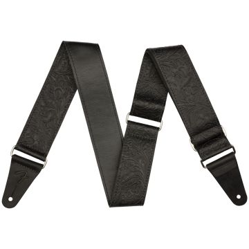 Tracolla chitarra Fender tooled nero pelle 5 cm Tracolla chitarra Fender tooled nero pelle 5 cm