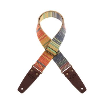 Tracolla chitarra Magrabo' SC Retrò Rainbow terminali marroni fibbia ottone 5 cm