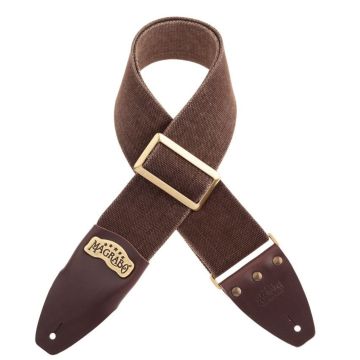 Magrabo' Tracolla chitarra Stripe SC cotone lavato marrone fibbia recta ottone 8cm