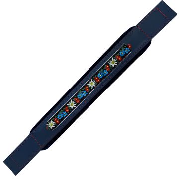 Manale Fisarmonica 80-120 bassi Edelweiss pelle e velluto blu