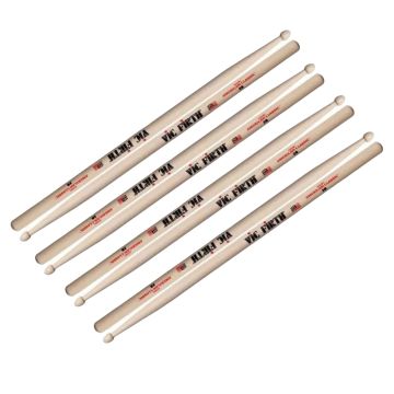 Bacchette Vic Firth American Classic 2B Hickory Punta Legno Goccia 4 paia