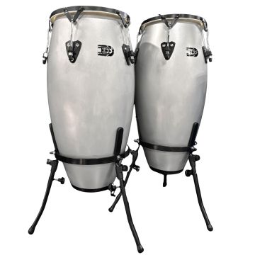Dadi Congas 10"+11" in fibra argento con supporti