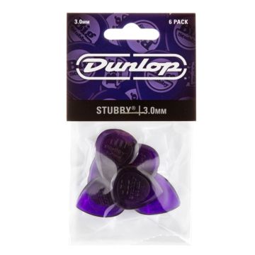 Blister plettri Dunlop 474P3.0 Stubby Jazz 6pz 3mm