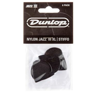 Dunlop 47PXLS Nylon Jazz III Blister plettri 6pz XL black stiffo