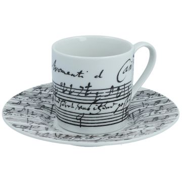 Tazzina da Caffè Musikboutique con piattino serie Cantate con spartito 