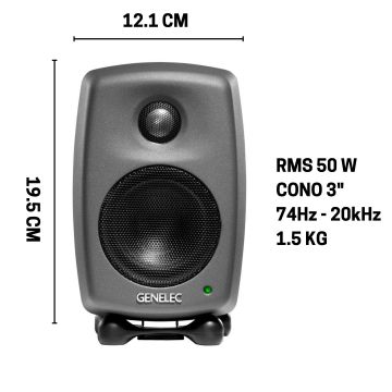 Genelec 8010AP - 50W - 3" dark grey