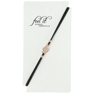 Bracciale Musikboutique con chiave di violino in acciaio inossidabile - colore: rosa