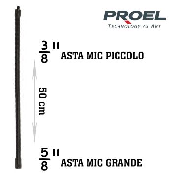 Tubo Flessibile Proel in metallo m/f 50c m black