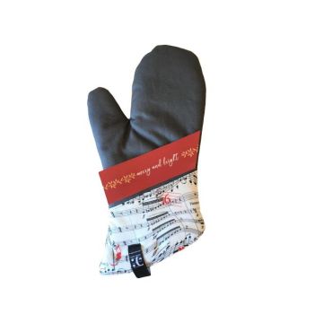 Guanto da cucina Music-Gift imbottito grigio