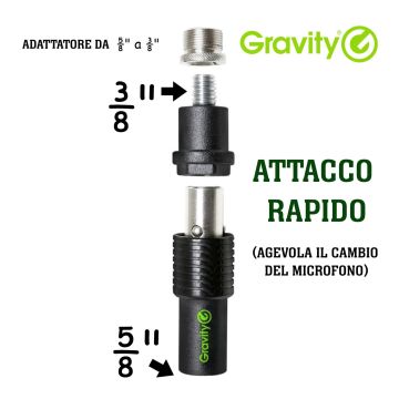 Attacco rapido microfono Gravity MS QC 1 B