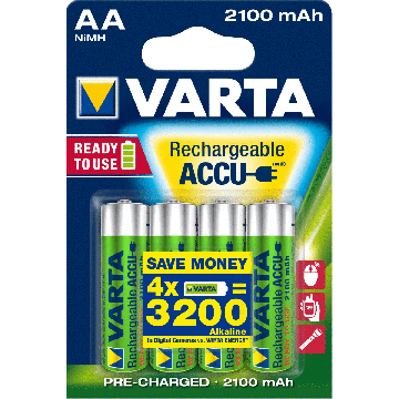 Batterie Varta AA 4 Stilo ricaricabili