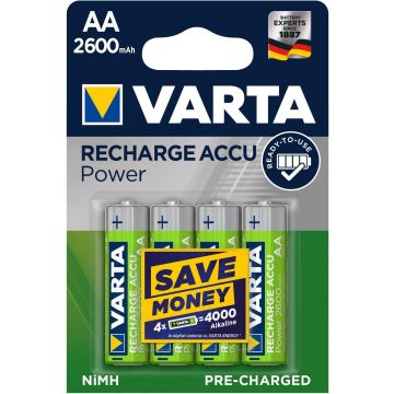 Batterie Varta AA 4 Stilo ricaricabili 2600 mAh