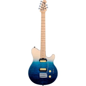 Sterling by Music Man Axis Quilted Maple Top Spectrum Blue