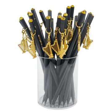 Matita Agifty nera con Charm Arpa Oro/Cristallo