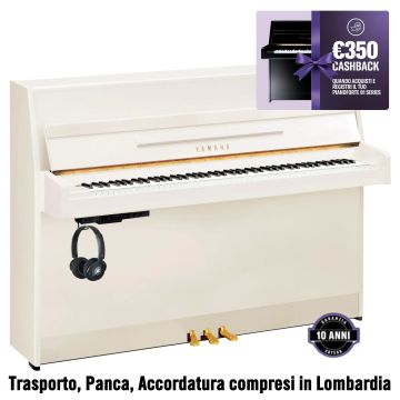 Pianoforte Verticale Yamaha B1 Silent SC2 bianco lucido cm.109