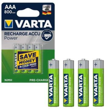 Varta AAA Batterie ricaricabili confezione 4 pile
