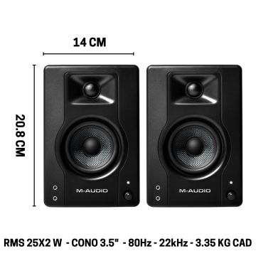 Coppia Monitor M-Audio BX3 3,5" 120W