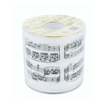 Carta Igienica bianca con note musicali nere 