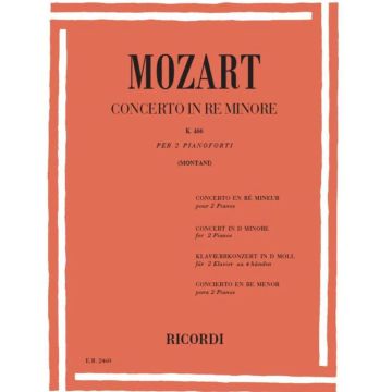 W.A.Mozart Concerto in Re minore k.466 per 2 Pianoforti ed. Ricordi 