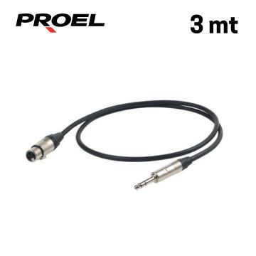 Cavo jack stereo/XLRF 3 mt Proel Esoteric con connettore Neutrik
