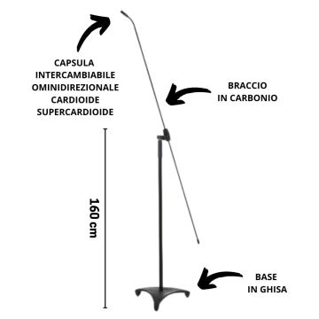 Microfono JTS FGM-170 Carbon con MS-G5 micro condensatore