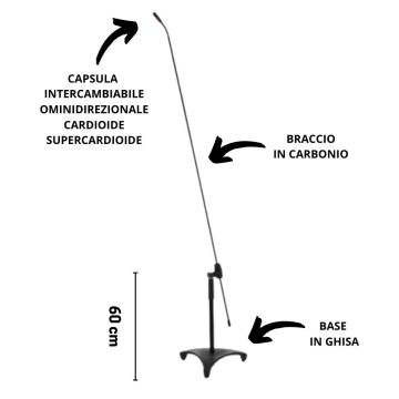 Microfono JTS FGM-62 Carbon condensatore capsula intercambiabile