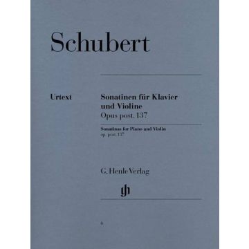 Schubert Urtex Sonatinen fur Klavier und Violine opus post.137