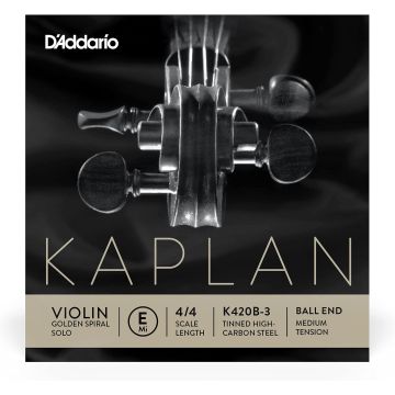 Corda Violino 4/4 D'Addario Kaplan MI K420B-3 Goldenspiral solo con pallino
