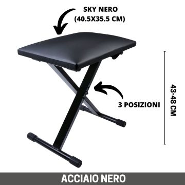 Soundsation KB-200 panca per pianforte regolabile in altezza