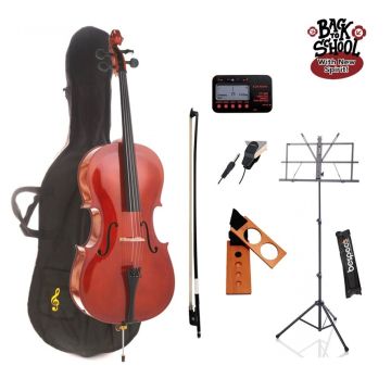 Kit Violoncello 4/4 Luthier Studio 1 con poggiapuntale, leggio, accordatore e pickup 