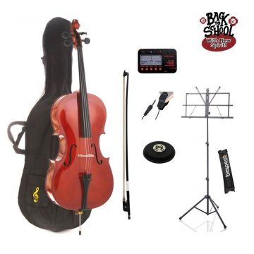 Kit Violoncello 4/4 Luthier Studio 1 con poggiapuntale, leggio, accordatore e pickup  