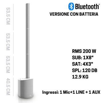 LD Systems MAUI5 GO impianto audio con batteria  bianco LD Systems MAUI5 GO impianto audio con batteria  bianco
