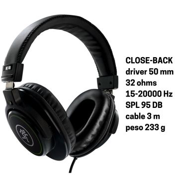 Cuffia monitor Mackie MC-100 CLOSED 32 Ohm Cuffia monitor Mackie MC-100 CLOSED 32 Ohm