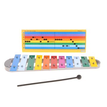 Metallofono Gitre' 741 11 piastre colorate diatonico con battente 