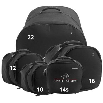 Set borse batteria Cavallimusica 5pz 20/14/12/10/14