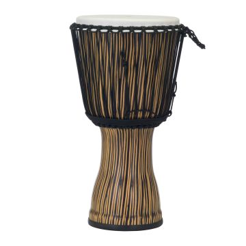 Djembe 12" Pearl Rope Tuned Zebra Grass pelle naturale corde nere