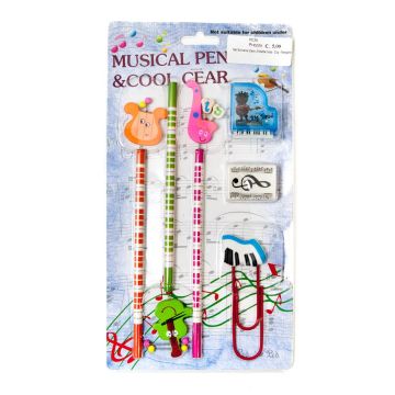 Set Scrivania Dedo 3 Matite Note - Clip -Temperino - Gomma