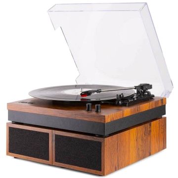 Giradischi bluetooth Fenton RP165 con diffusori BT wood