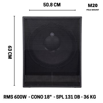 Subwoofer Proel S18A 600W 18"