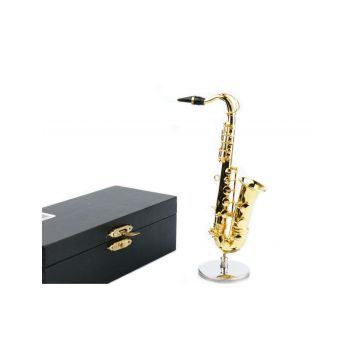 Miniatura Sax 12.5 cm con custodia placcata oro Agifty
