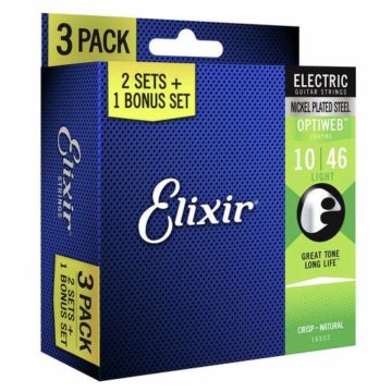 Elixir 19052 Optiweb Light 10-46 3pack