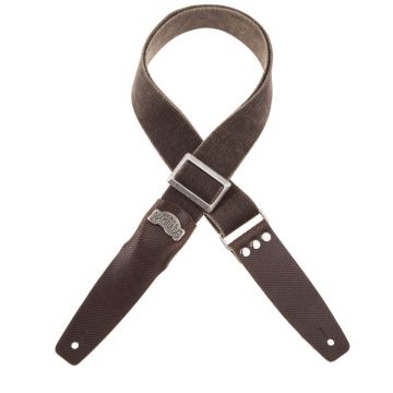 Tracolla chitarra Magrabo' Stripe SC cotone lavato marrone fibbia argento 5cm